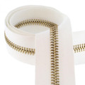 Metal 8 Riri Zipper, Continuous Chain, Cotton Dyeable, Brass Teeth (GO)