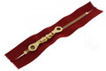 Metal 6 Riri Zipper, Closed End, Brass Teeth (GO), Red Rust Tape, KTA Pulls