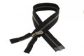 Metal 6 Riri Zipper, One Way Seperating, Nickel Antique Brass Teeth (BR), Black, Tennis Pull