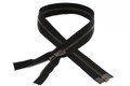 Metal 6 Riri Zipper, One Way Seperating, Antique Brass Teeth (AM), Black, Tennis Pull
