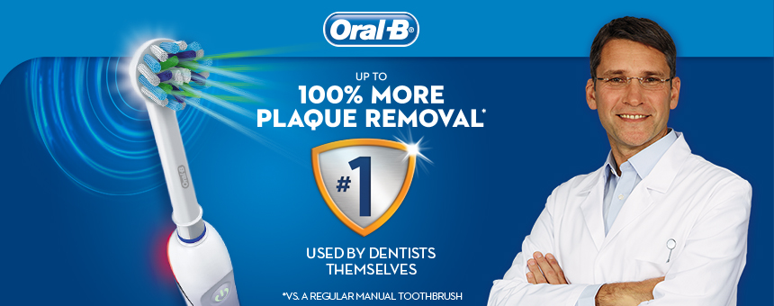 Làm sạch răng với bàn chải điện Oral B