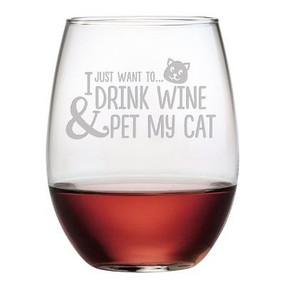 Drink Wine Pet Cat Glass