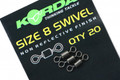 Korda Size 8 Swivels Pack of 20