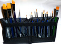 12 fabulous brushes and brush wallet. Each kit containd 1 each of the following:-
#2 Script Liner (not pictured in wallet -see image above) 
Rake brush
Roymac Rev Round #1,2,4,6 & 8
Roymac Rev Small Petal Brush
TAG #6 Angle
TAG #12 Filbert
TAG #12 Flat
It's a great start-up kit!