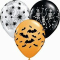 Spooky Design Assortment (Webs, Bats, Skeletons)28cm  Latex Balloon - Pack of 100 - Usually $75.20