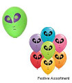 Space Alien Festive assorted 12cm Latex Balloons