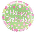 Happy Birthday Pink Green Mylar