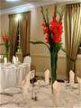 Event Table Centerpiece With Red Gladiolas