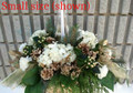 Holiday Flower Centerpiece Gold And White 