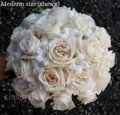 bridal bouquet ivory roses and stephanotis
