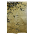 Bamboo Leaves Tan Linen Noren