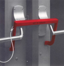 security latch 5501cl installed on double panic doors with push bar exit devices door security i39 security