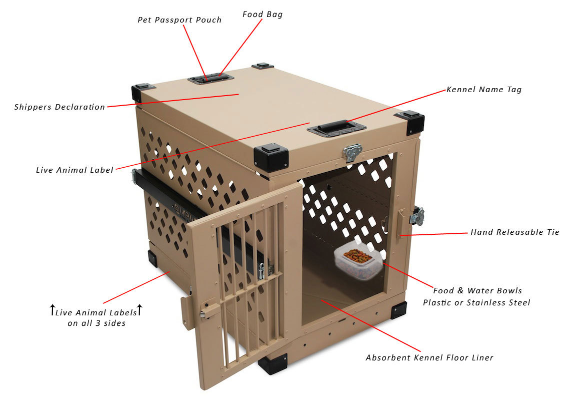 IATA CR82 Dog Crate Aluminum Travel Crate - Large Stationary - Kats'n Us