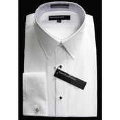 Cotton Non-Pleated Laydown Collar Tuxedo Shirt  by Perry Ellis (18" Neck)