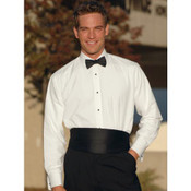 Men's White Non-Pleated Laydown Collar Tuxedo Shirt