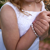 Flower Girl Pearl & Clear Bracelet
