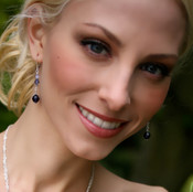 Crystal Dangle Earrings shown in Sterling Silver Orchid