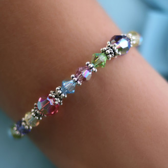 Basic Bracelet shown in Sterling Silver Pastel.