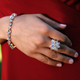 Basic Bracelet shown in 18K Gold Vermeil Crystal (Clear). Shown with our Cluster Ring in 18K Gold Vermeil Crystal (Clear).