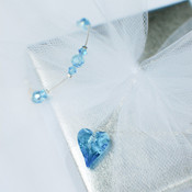 Flower Girl Chain Bracelet in Aquamarine. Shown with Flower Girl Heart Chain Necklace in Aquamarine.