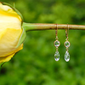 Channel Set Brio Earrings shown in Gold Crystal (Clear)