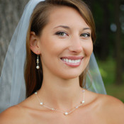 Romance Chain Necklace shown with the Romance Dangle Earrings.