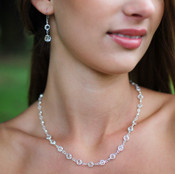 Channel Set Necklace in Silver Crystal (Clear) shown with the Channel Set Earrings