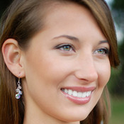 Petite Clear Crystal Cluster Earrings in Sterling Silver