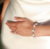 Pearl & Clear Bracelet in Sterling Silver