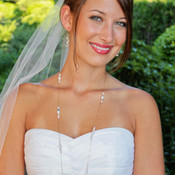 Romance Long Necklace in 18k Gold Vermeil, shown with Romance Cluster Earrings