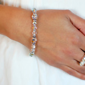 Basic Bracelet shown in Sterling Silver Crystal (Clear AB)