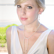 Carolina Lariat, shown with Pearl Dangle Earrings.