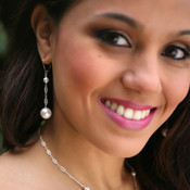 Isabella Earrings shown in Sterling Silver. Shown with the Isabella Necklace in Sterling Silver.