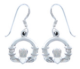 925 Sterling Silver Claddagh French Wire Earring