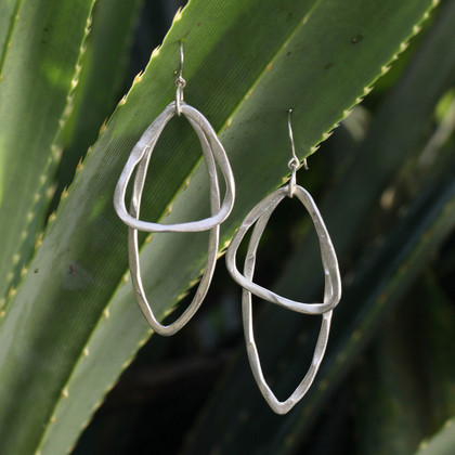 Silver drop earrings with sterling silver posts Silver drop earrings with sterling silver posts