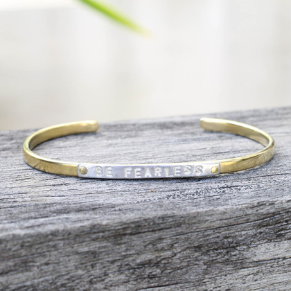 Mixed metals "be fearless" adjustable inspirational bracelet Mixed metals "be fearless" adjustable inspirational bracelet