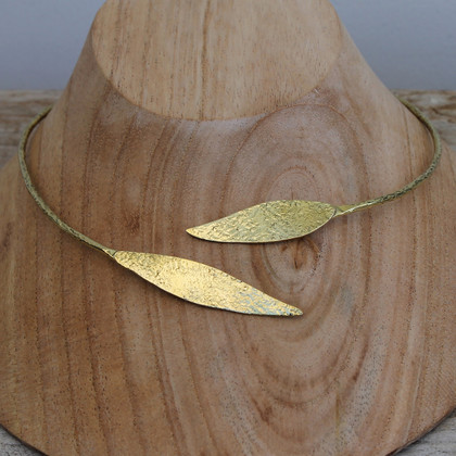 A feminine, nature inspired brass collar necklace A feminine, nature inspired brass collar necklace