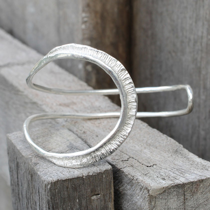 textured adjustable silver plated brass cuff textured adjustable silver plated brass cuff