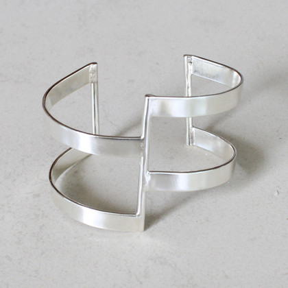 Stunning adjustable silver statement cuff. Stunning adjustable silver statement cuff.