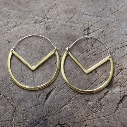 Handmade geometric drop brass earrings Handmade geometric drop brass earrings