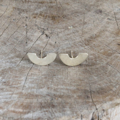 Crescent shaped silver studs Crescent shaped silver studs