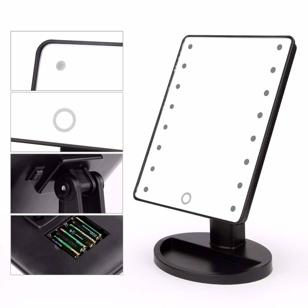 Makeup Mirrors Vanity Illuminated Stand Comestic Mirror Lighted 16 LED Lights - J&Y