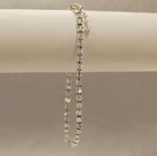 Crystal Anklet in Sterling Silver Crystal (Clear AB)
