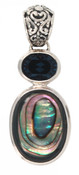 Abalone & Swarovski Montana Pendant