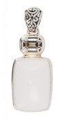 Genuine Alabaster & Swarovski Clear Crystal Pendant