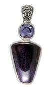 Sugalite & Swarovski Tanzanite Pendant