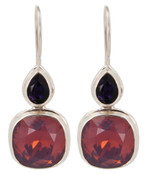 Swarovski Cyclamen Opal & Purple Velvet Earrings