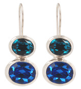 Swarovski Sapphire & Indicolite Earrings