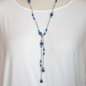 Lapis & Crystal Lariat