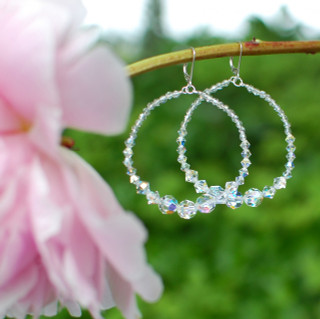 Infinity Earrings in Sterling Silver Crystal (Clear)